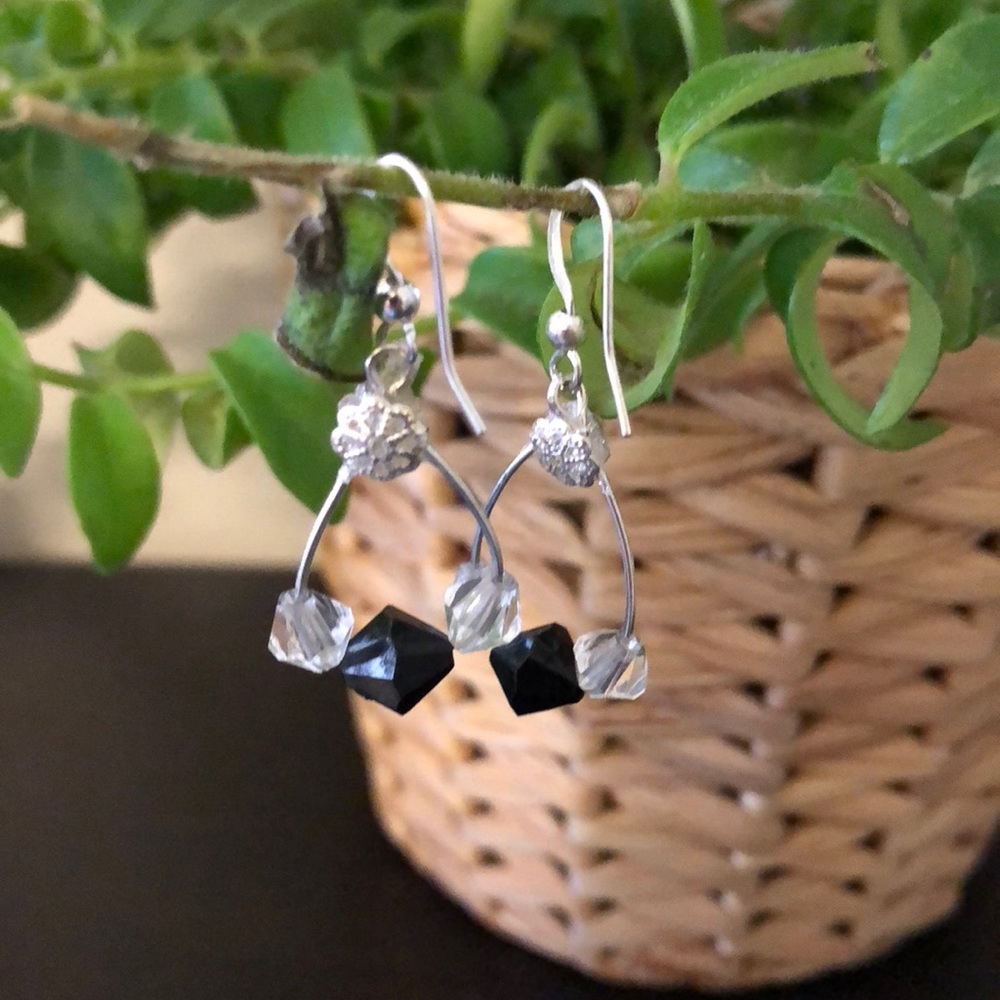 Beautiful black beaded earrings!